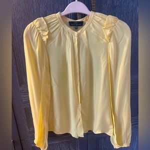 Lemon yellow Robert Rodrigues sz 4 silk top.